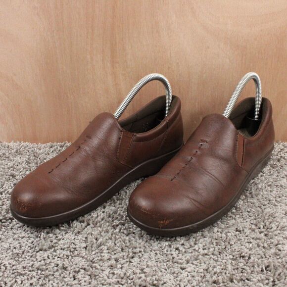 SAS Simplify Womens 7.5 Brown Leather Slip On Comfort Loafers Work Casual - Picture 5 of 11